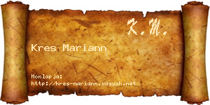 Kres Mariann névjegykártya
